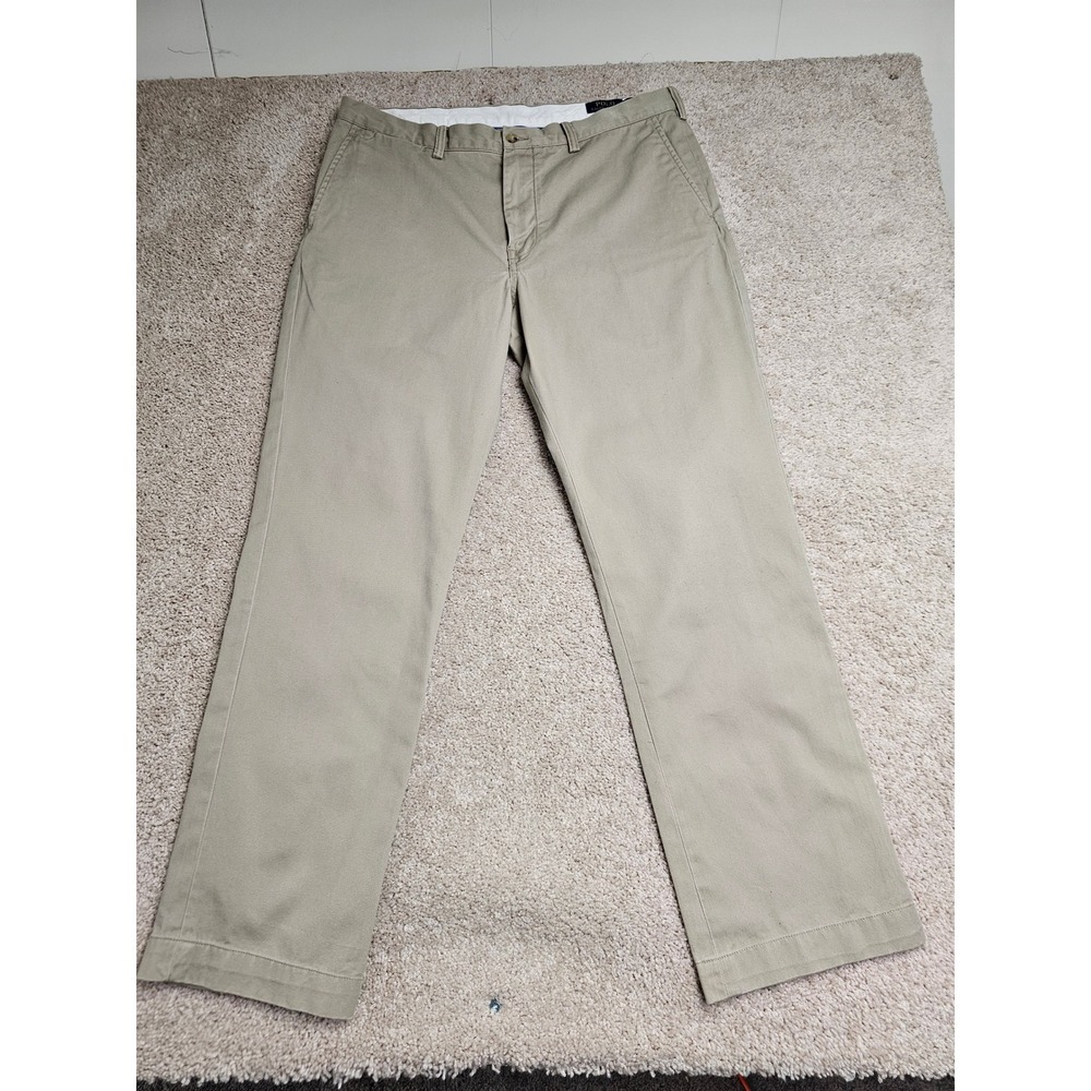 Polo Ralph Lauren Mens Classic Fit Chino Pants Tan Khaki Cotton Twill 36x32